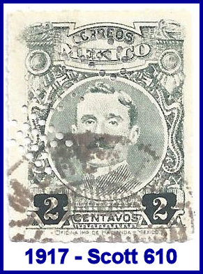 Michoacan 1917 perfin